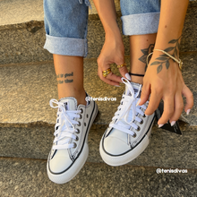 Carregar imagem no visualizador da galeria, TĂȘnis All Star Couro Branco Feminino Premium