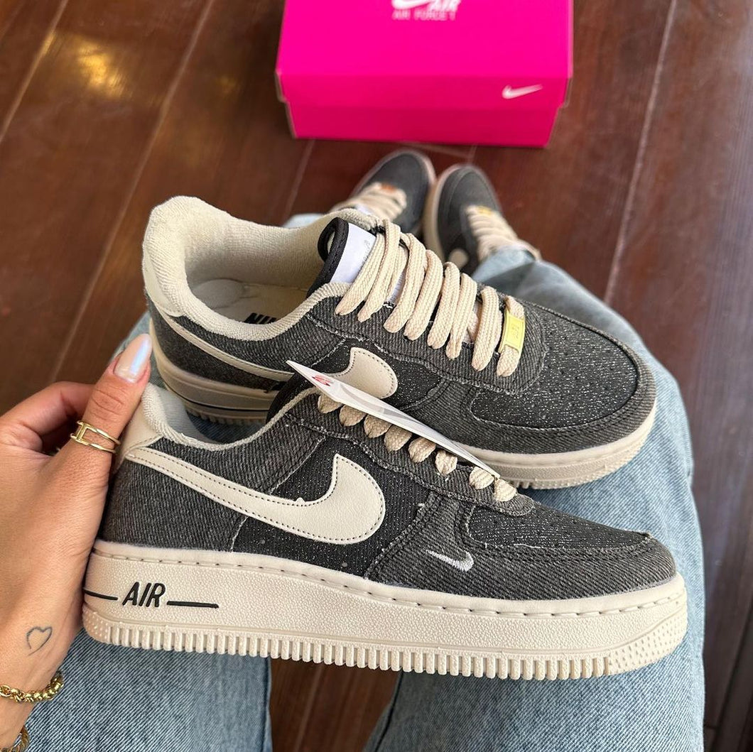 TĂȘnis Nike Air Force 1 Jeans Preto Premium
